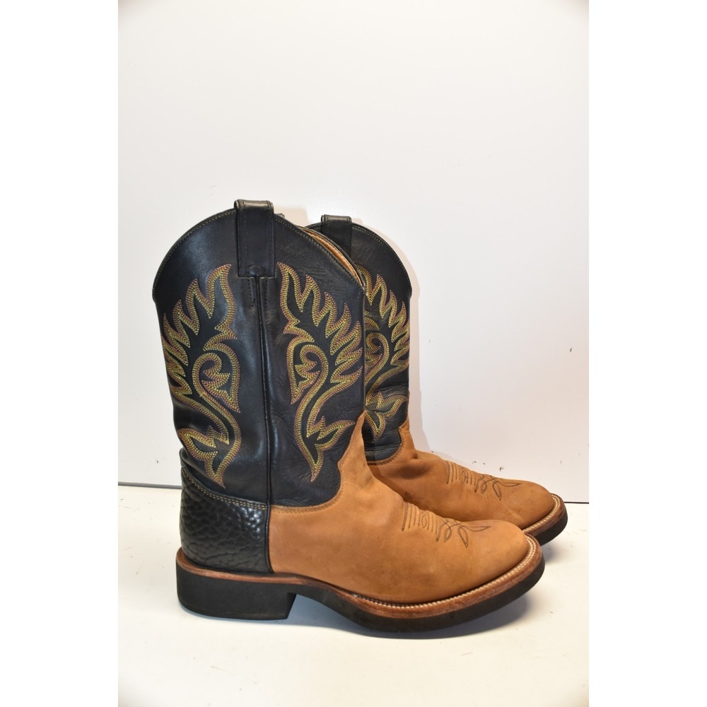 Justin Tekno Crepe Boots Round Toe Coffee Brown L5008 Mens 9B Western Ranch Wear